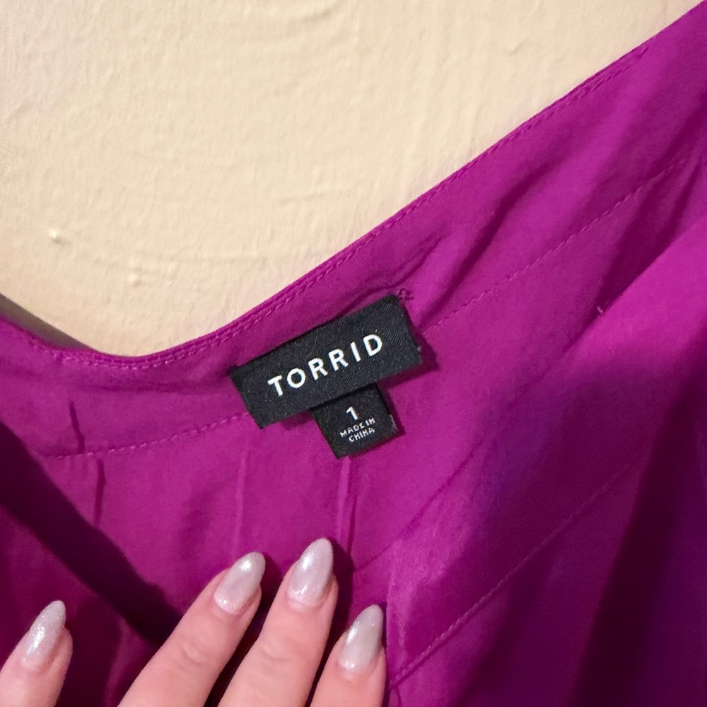 Torrid Fuchsia Button-Front Camisole - Picture 3 of 3
